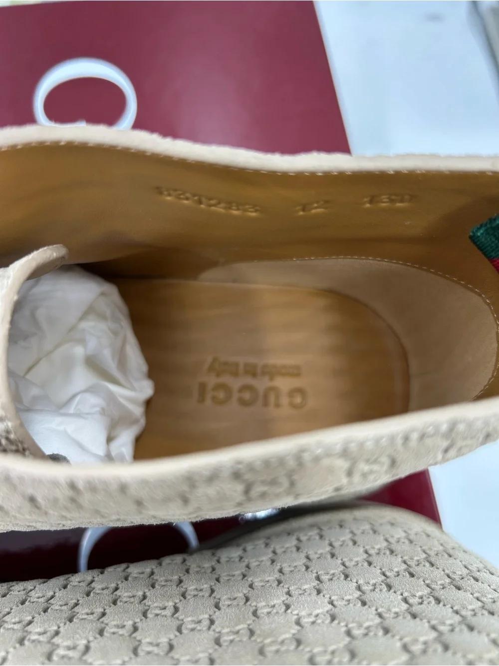 Men's Gucci suede GG embossed desert boots size 12 made in Italy
